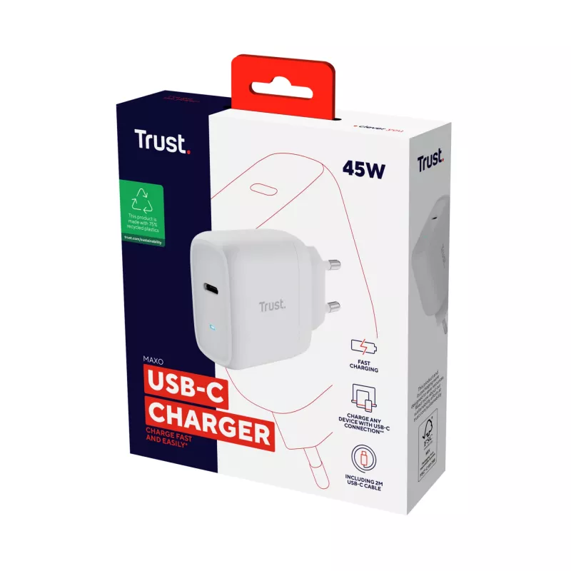 AC-oplader Trust Maxo 45 W universeel wit