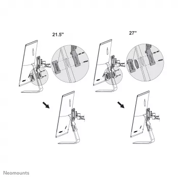 Neomounts FPMA-VESAMAC2127 iMac VESA-adapter, zilver, staal, 15 kg, 100 x 100,75 x 75 mm, 100 x 100 mm, 730 g