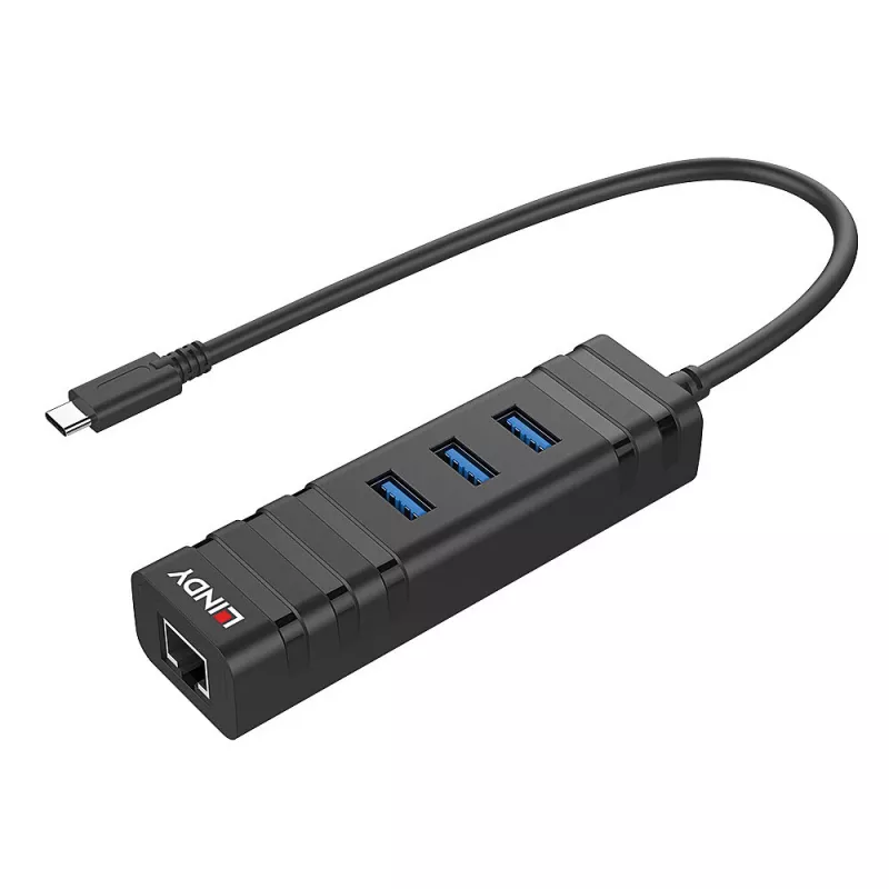 USB-hub Lindy USB 3.2 Type-C hub en Gigabit Ethernet-converter