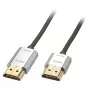 Lindy 3m CROMO slanke High Speed HDMI-kabel met Ethernet, 3 m, HDMI type A (standaard), HDMI type A (standaard), 3D, 10,2 Gbit/s, grijs