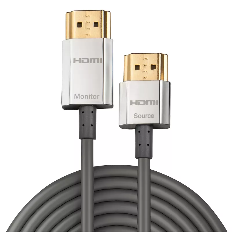Lindy 3m CROMO slanke High Speed HDMI-kabel met Ethernet, 3 m, HDMI type A (standaard), HDMI type A (standaard), 3D, 10,2 Gbit/s, grijs