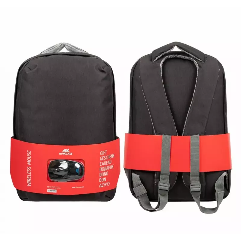 Rivacase 7563 laptoprugzak 15,6 inch (39,6 cm) met muis, zwart