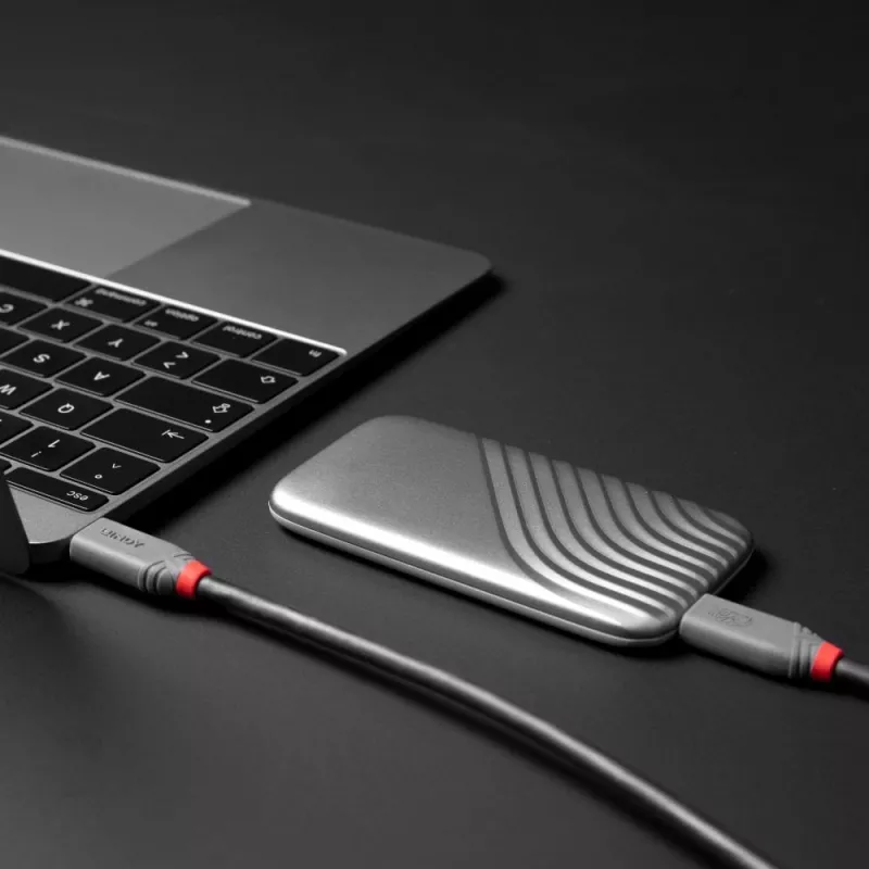 Lindy 0,8 m USB 4 240 W Type-C-kabel, Anthra Line