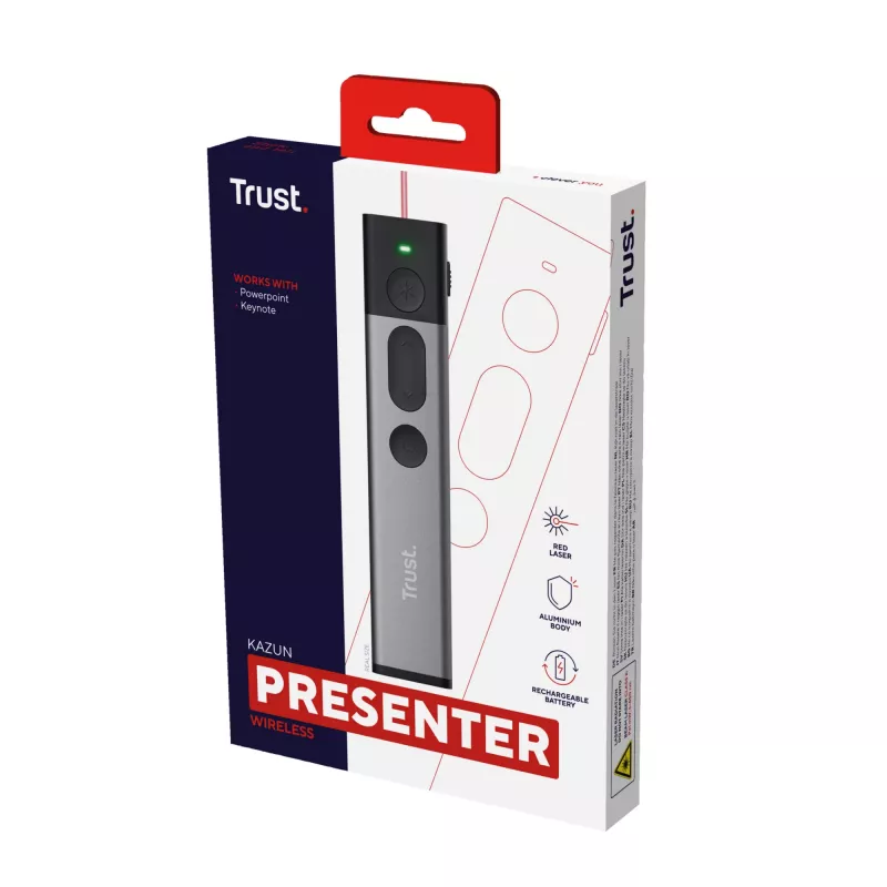Trust Kazun draadloze presenter RF aluminium, zwart