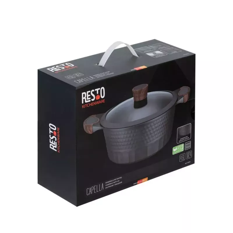 Resto Kitchenware Capella 4,6 L ronde zwart hout