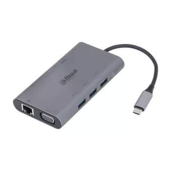 Dahua Technology 9-in-1 USB 3.1 Type-C naar USB 3.0 + HDMI + RJ45 + VGA + SD/TF + PD dockingstation