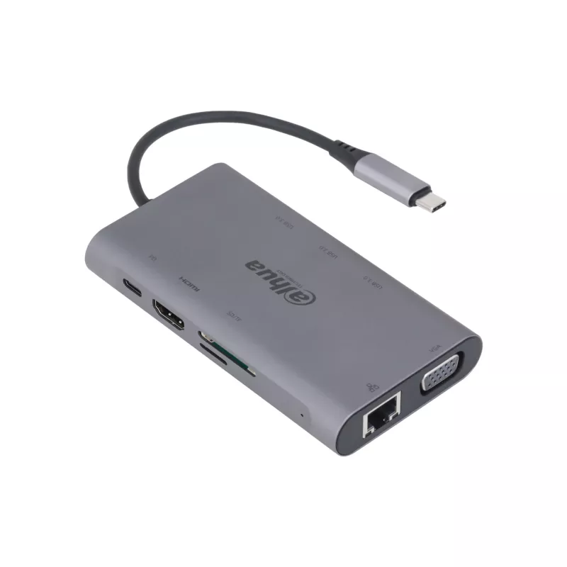 Dahua Technology 9-in-1 USB 3.1 Type-C naar USB 3.0 + HDMI + RJ45 + VGA + SD/TF + PD dockingstation