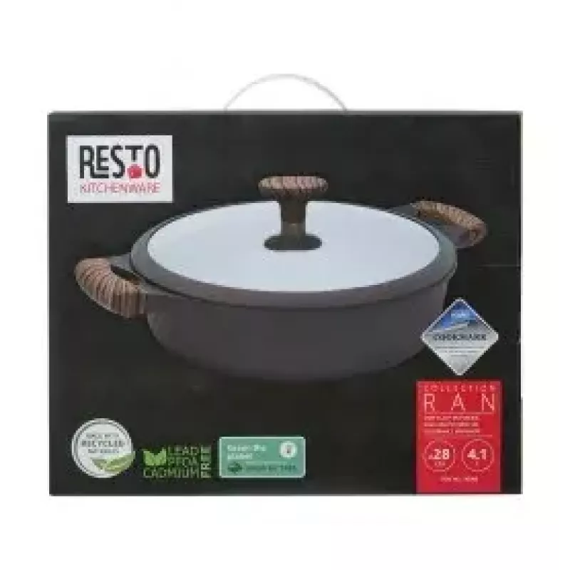 Resto Kitchenware 93906 multipan, zwart aluminium, 4,1 l, 28 cm