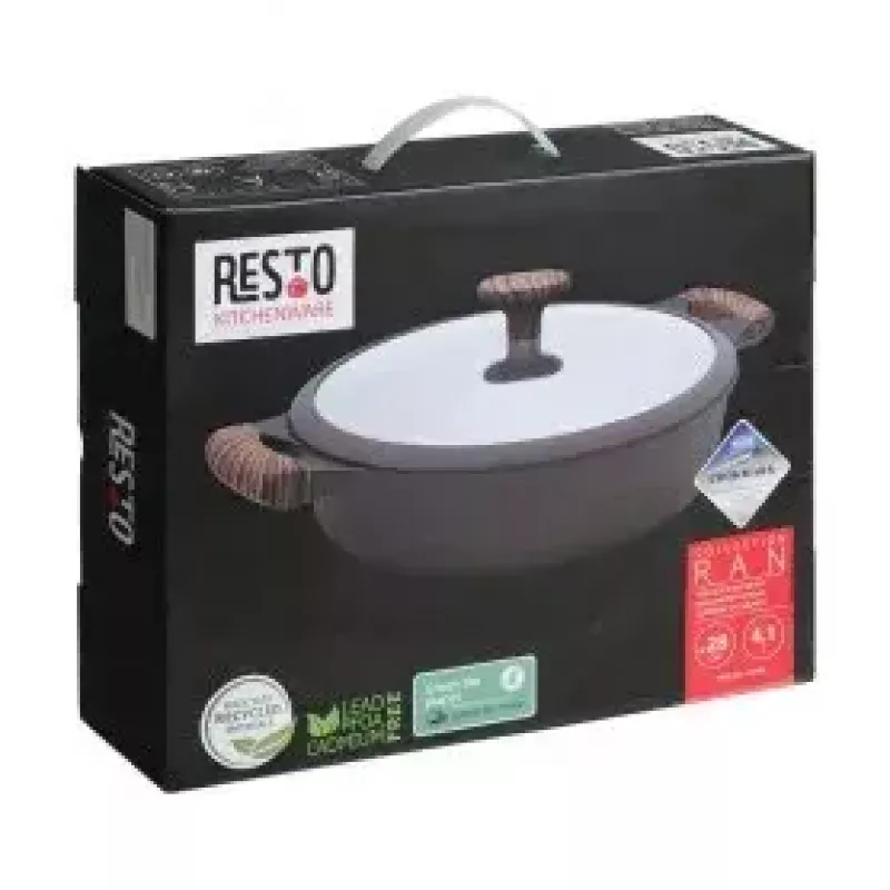Resto Kitchenware 93906 multipan, zwart aluminium, 4,1 l, 28 cm