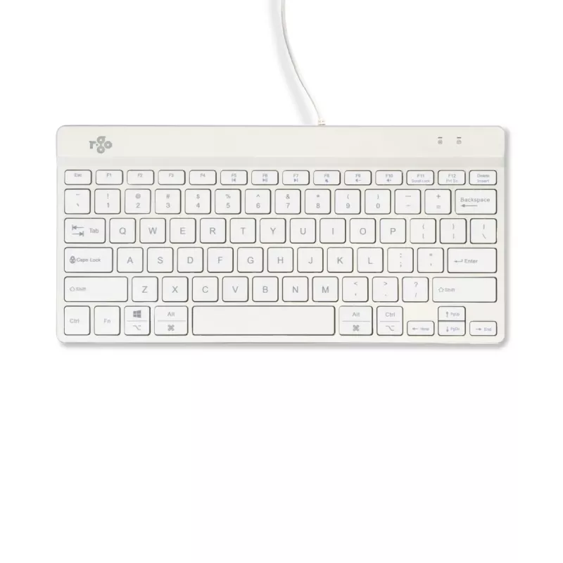 R-Go Tools ergonomisch toetsenbord R-Go Compact Break, compact toetsenbord met pauzesoftware, QWERTY (US), bedraad, wit