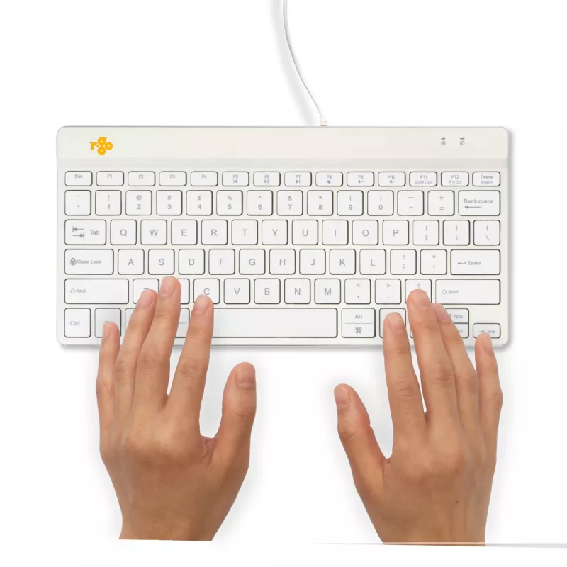 R-Go Tools ergonomisch toetsenbord R-Go Compact Break, compact toetsenbord met pauzesoftware, QWERTY (US), bedraad, wit