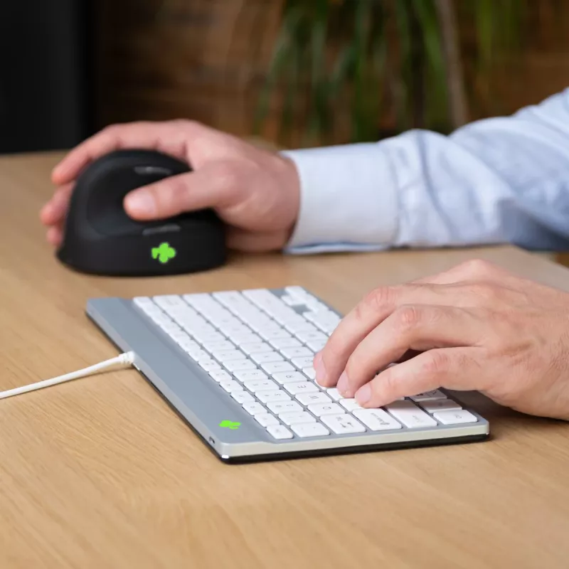 R-Go Tools ergonomisch toetsenbord R-Go Compact Break, compact toetsenbord met pauzesoftware, QWERTY (US), bedraad, wit