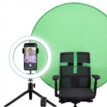LED-ringlamp Trust Maku+ zwart/groen 24881