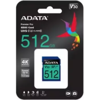 Flashgeheugen ADATA 512GB SDXC UHS-I Class 10 ASDX512GUI3V30S-R