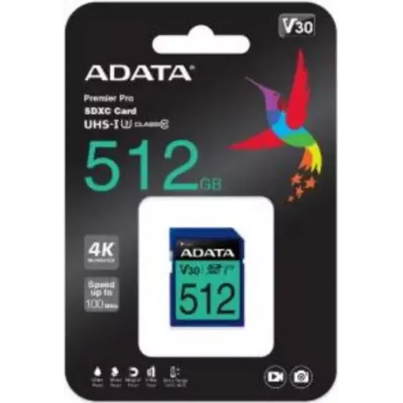 Flashgeheugen ADATA 512GB SDXC UHS-I Class 10 ASDX512GUI3V30S-R