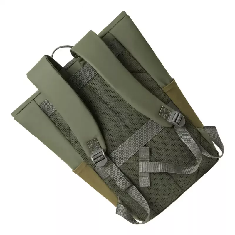 Reisrugzak Rivacase Eden olijf PU-leer polyester rPET 250x160x430mm