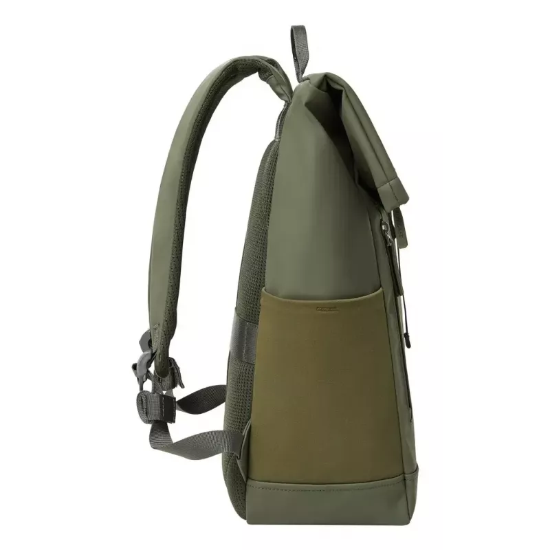 Reisrugzak Rivacase Eden olijf PU-leer polyester rPET 250x160x430mm