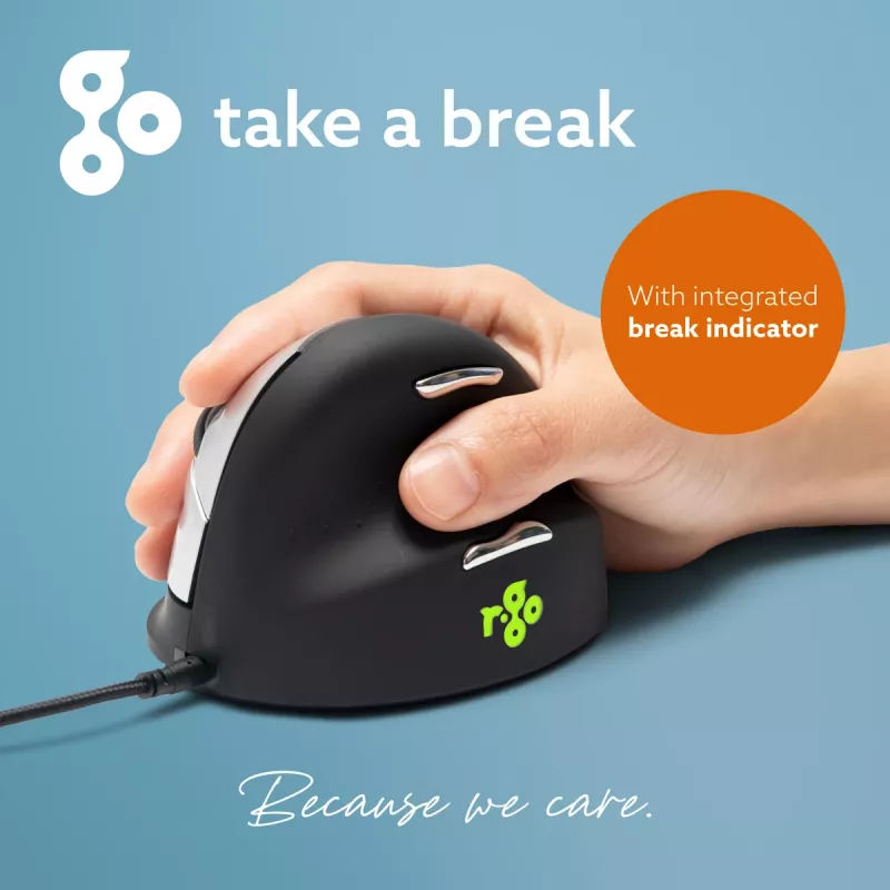 R-Go Tools ergonomische muis R-Go HE Break met Break-software, medium (handgrootte 165-185 mm), rechtshandig, bedraad, zwart