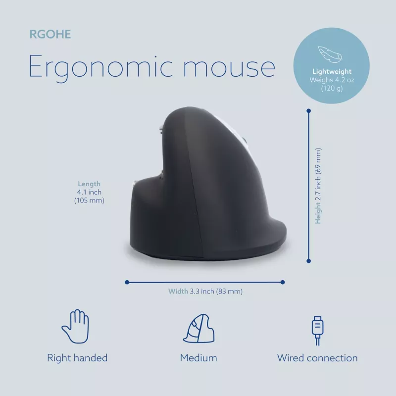 R-Go Tools ergonomische muis R-Go HE Break met Break-software, medium (handgrootte 165-185 mm), rechtshandig, bedraad, zwart