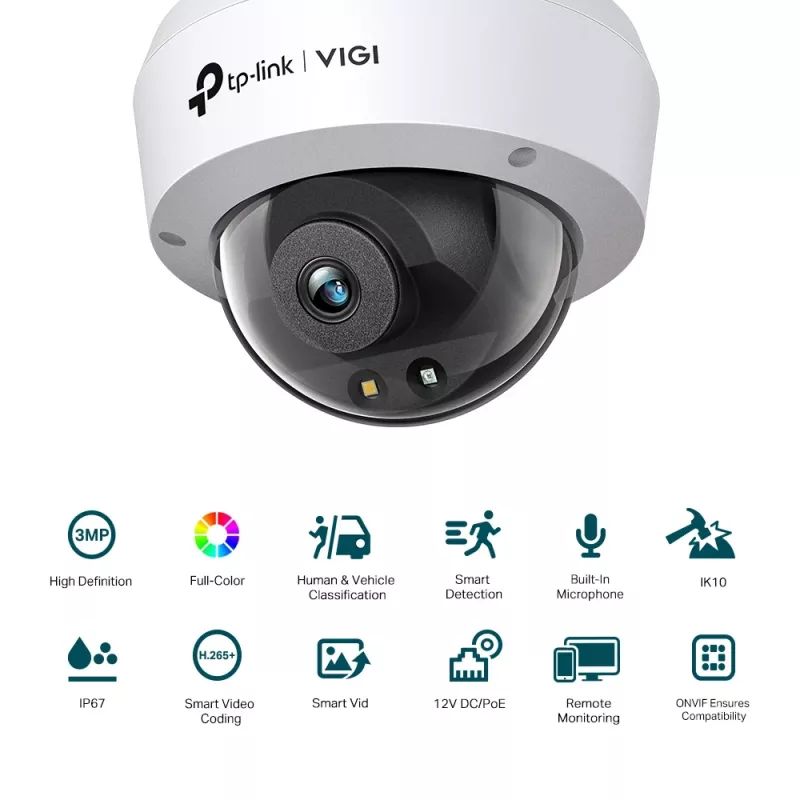 TP-Link VIGI C230 dome IP-bewakingscamera binnen & buiten 2304 x 1296 pixel plafondmontage