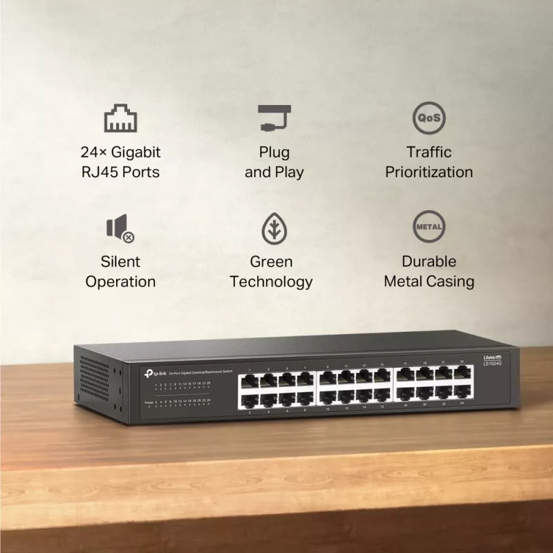 TP-Link LS1024G netwerkswitch unmanaged Gigabit Ethernet (10/100/1000) zwart