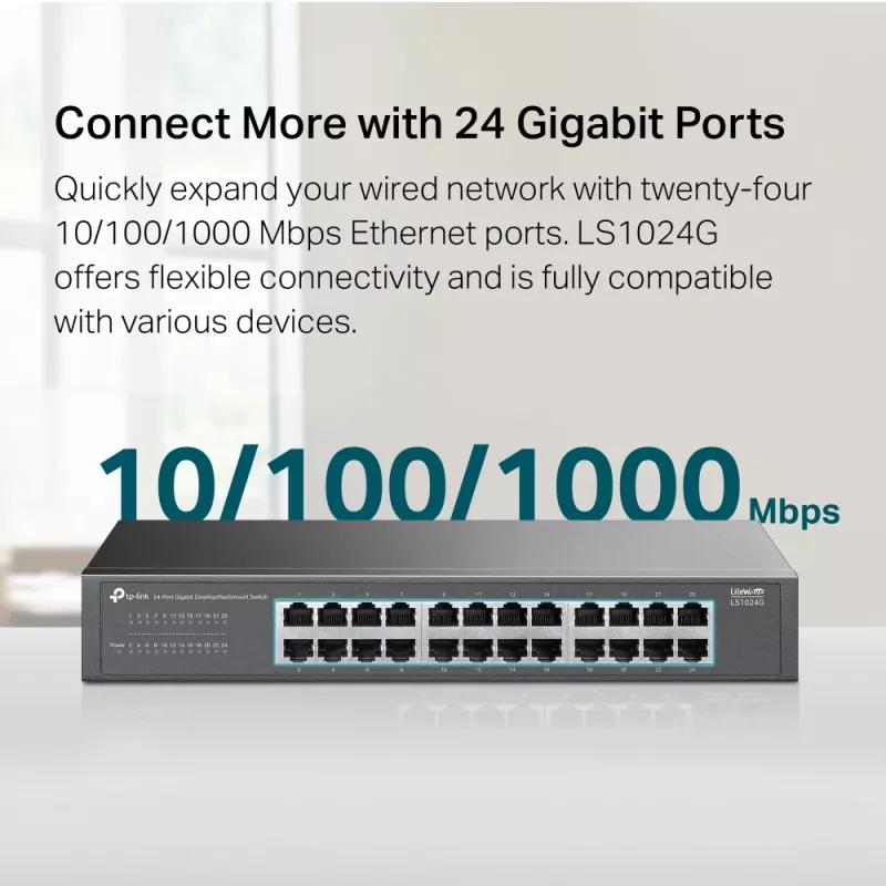 TP-Link LS1024G netwerkswitch unmanaged Gigabit Ethernet (10/100/1000) zwart