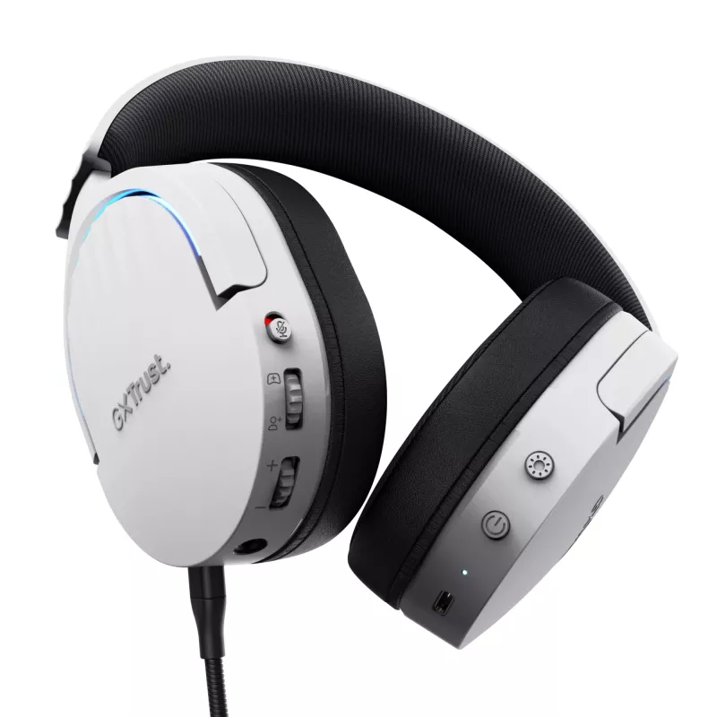 Trust GXT 491W FAYZO Headset bedraad & draadloos hoofdband gaming USB Type-C Bluetooth zwart, wit