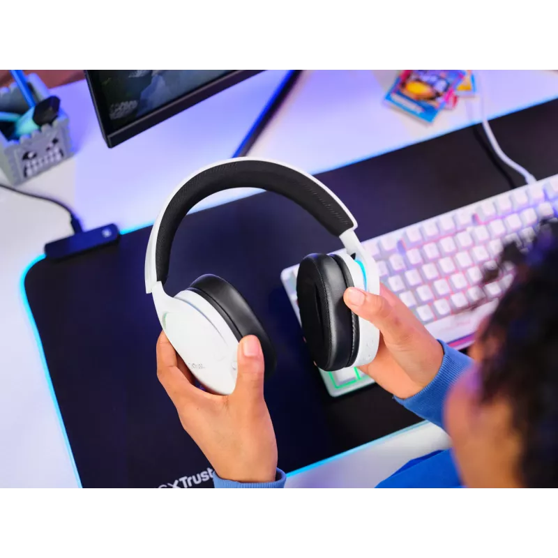 Trust GXT 491W FAYZO Headset bedraad & draadloos hoofdband gaming USB Type-C Bluetooth zwart, wit