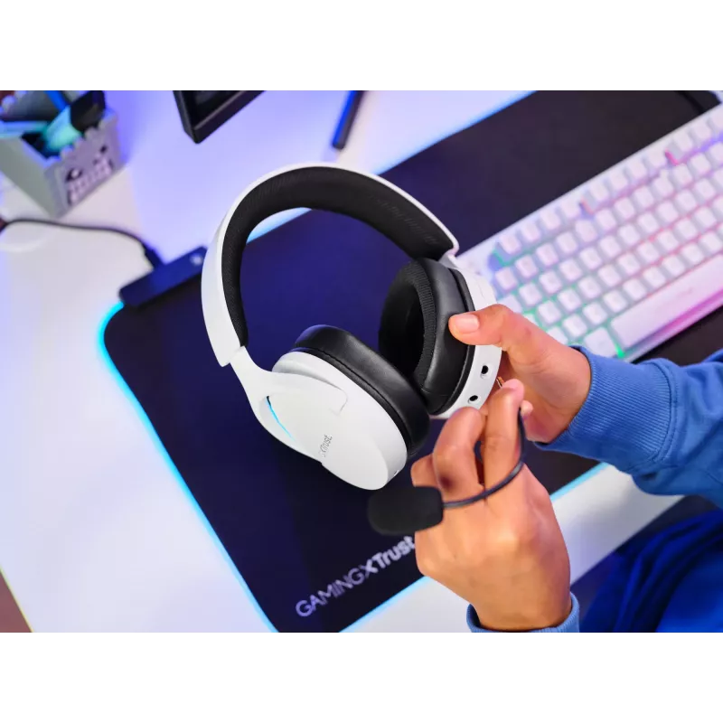 Trust GXT 491W FAYZO Headset bedraad & draadloos hoofdband gaming USB Type-C Bluetooth zwart, wit