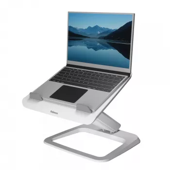 Fellowes laptopstandaard voor het bureau – Hana LT laptopstandaard voor thuis en kantoor – verstelbare laptopstandaard met 3 hoogte-instellingen – max. monitorgrootte 19 inch, max. gewicht 4,5 kg – wit