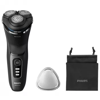 Elektrische rotatiescheerapparaat Philips 3000 Series S3244/12 – 3 scheerkoppen, nat & droog, Li-ion, 60 min. looptijd, pop-up-trimmer, wasbaar, zwart