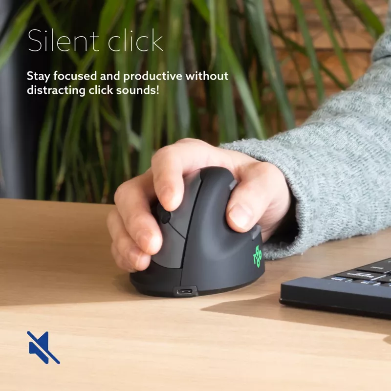 R-Go Tools ergonomische muis R-Go HE Break met pauzesoftware, groot (handmaat ≥ 185 mm), voor rechtshandigen, Bluetooth, zwart