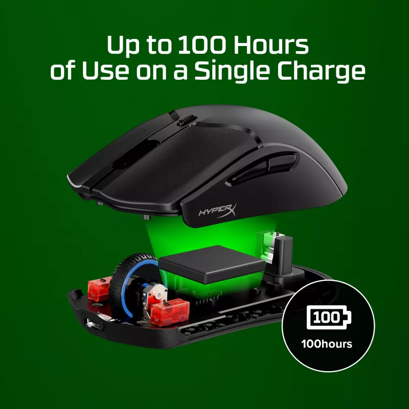 HyperX Pulsefire Haste 2 Mini draadloze gamingmuis, zwart
