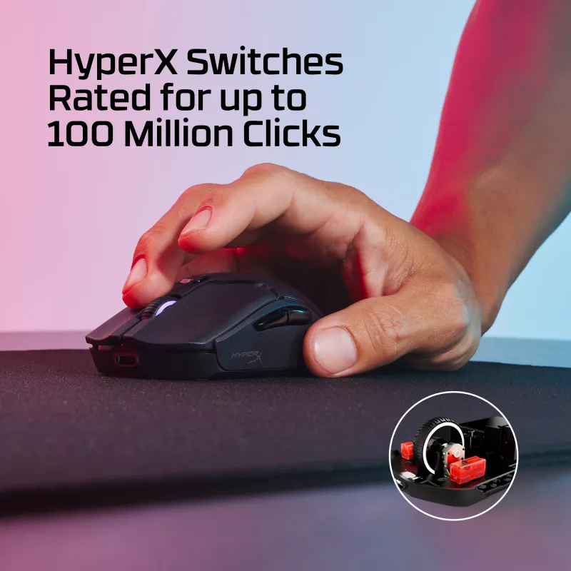 HyperX Pulsefire Haste 2 Mini draadloze gamingmuis, zwart