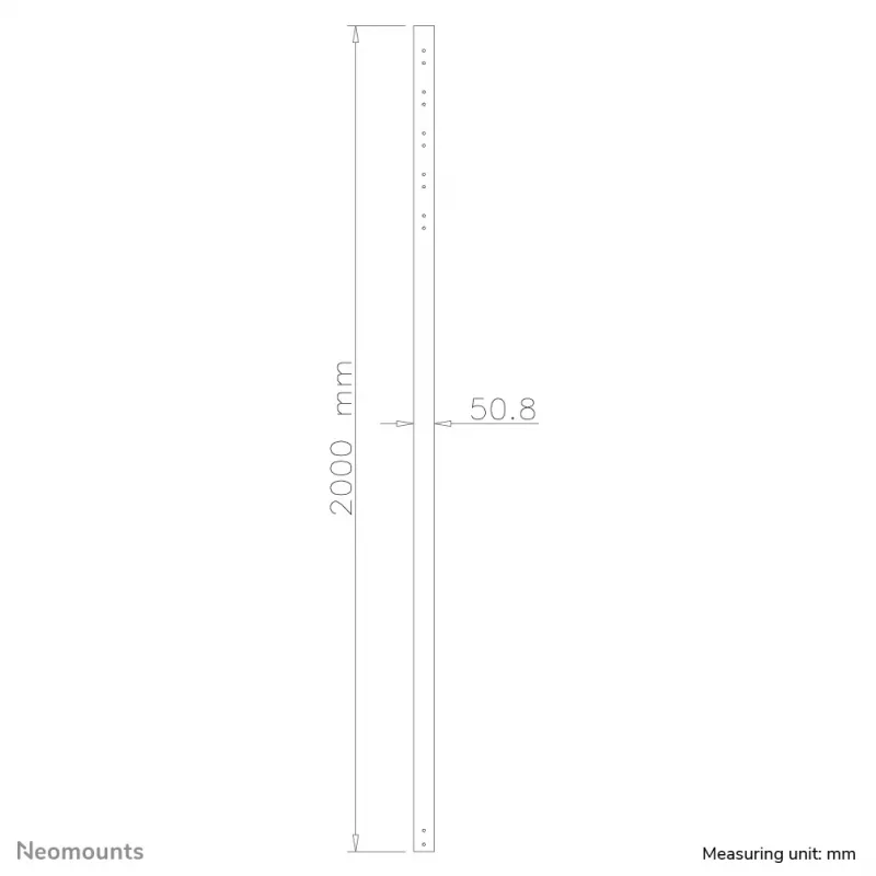 Neomounts FPMA-CP200 zwart verlengstang tv-plafondsteun - h 200 cm