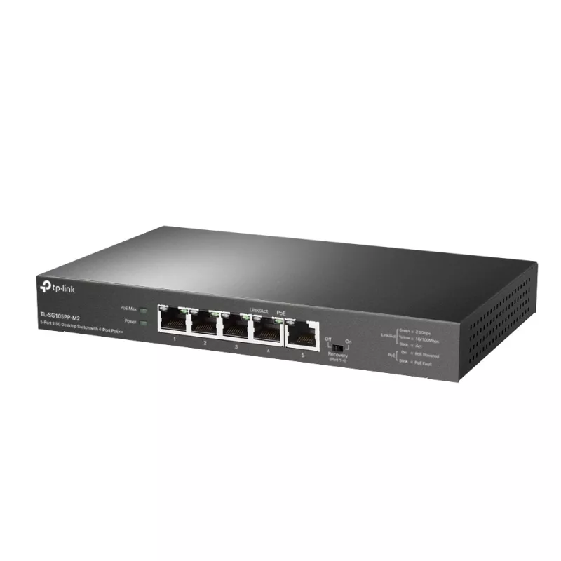TP-Link 5-poorts 2.5G desktop-switch met 4-poorts PoE++ unmanaged
