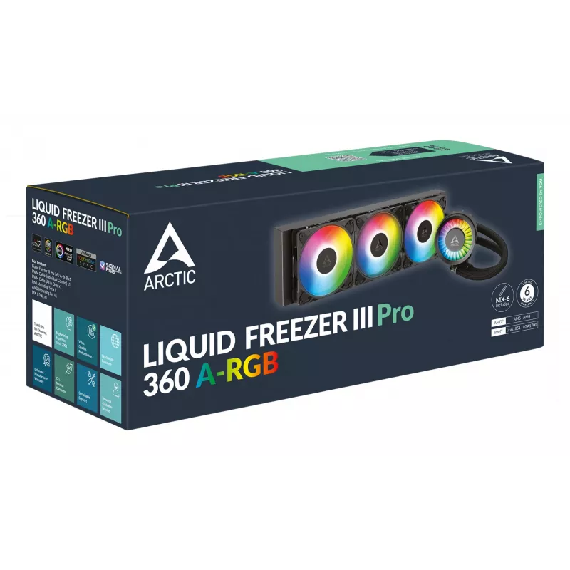 ARCTIC Liquid Freezer III Pro 360 A-RGB - multi-compatibele all-in-one CPU-waterkoeler met A-RGB