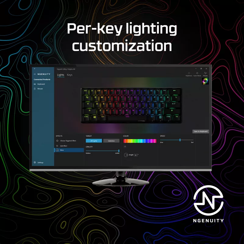 HyperX Alloy Origins 60 – mechanisch gaming-toetsenbord – HX Red (US-layout)
