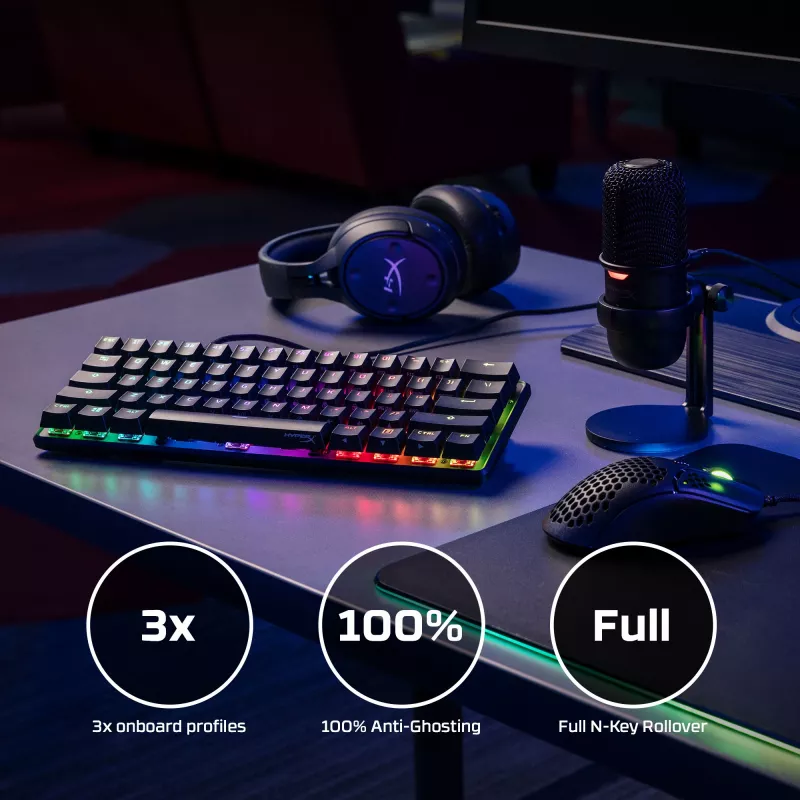 HyperX Alloy Origins 60 – mechanisch gaming-toetsenbord – HX Red (US-layout)
