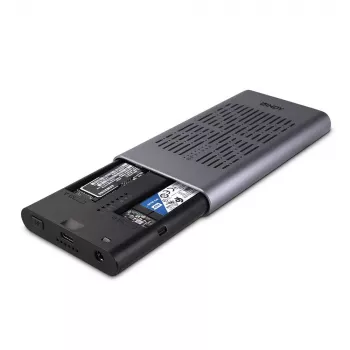 Lindy USB 3.2 Gen 2x2 dual M.2 NVMe SSD-behuizing met kloonfunctie