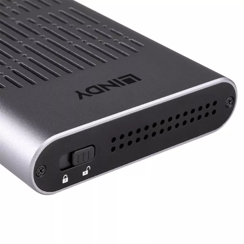 Lindy USB 3.2 Gen 2x2 dual M.2 NVMe SSD-behuizing met kloonfunctie