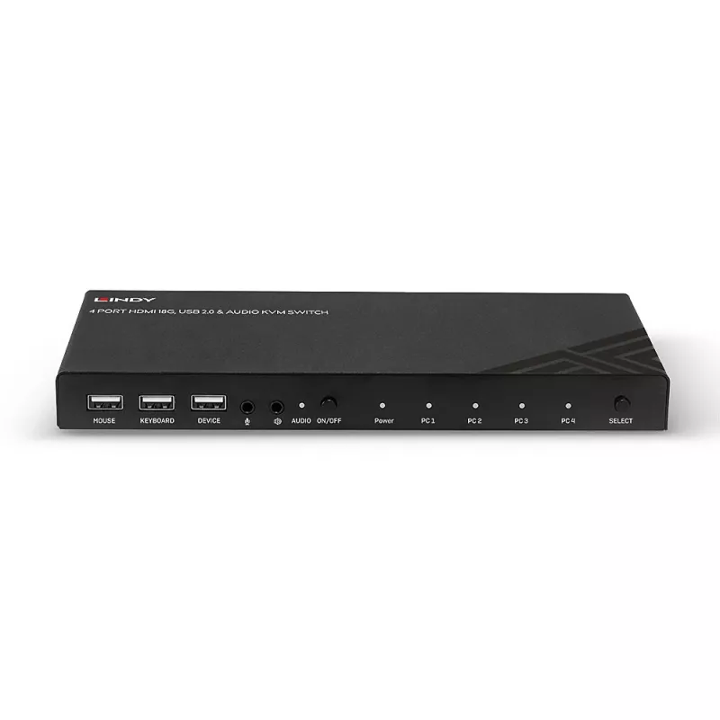 Lindy KVM-switch HDMI 18G USB 2.0 audio 4 poorts 4K Ultra HD
