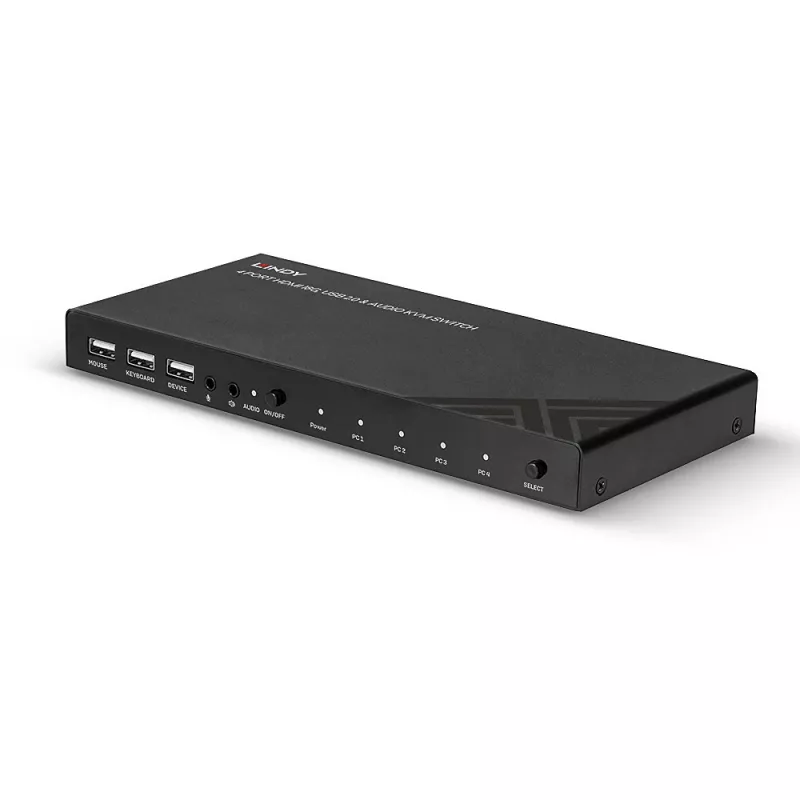 Lindy KVM-switch HDMI 18G USB 2.0 audio 4 poorts 4K Ultra HD