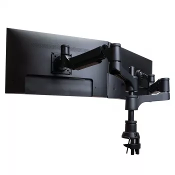 R-Go Tools monitorhouder R-Go Caparo Dual, voor twee monitoren, in hoogte verstelbaar met gasveer, 3-9 kg draagkracht, 100% circulair, zwart
