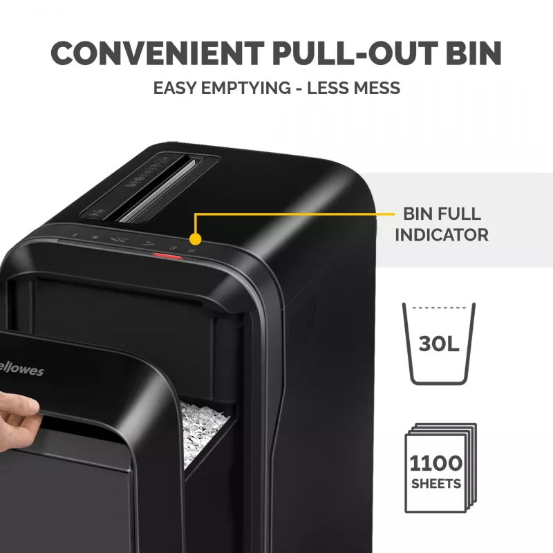Fellowes Powershred LX221 5050401 micro-cut papiervernietiger, P-5, 20 vel, 2 x 12 mm, 30 l, 70 dB, zwart