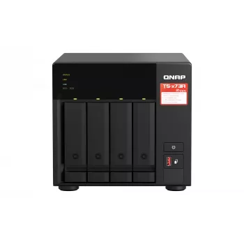 QNAP TS-473A NAS tower Ryzen Embedded V1500B 8 GB DDR4 0 TB QNAP Turbo System zwart