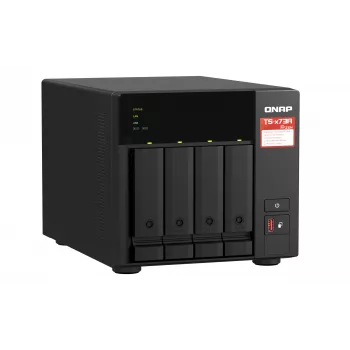 QNAP TS-473A NAS tower Ryzen Embedded V1500B 8 GB DDR4 0 TB QNAP Turbo System zwart