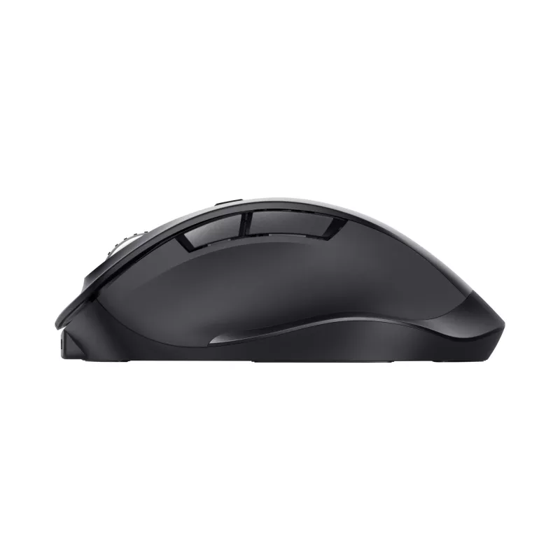TRUST Fyda Office ergonomische rechter draadloze muis – RF + Bluetooth 5.2 – optisch 2400 DPI – 6 knoppen – zwart