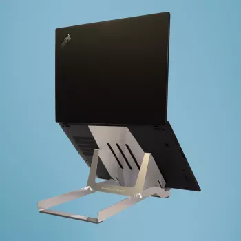 R-Go Tools laptopsteun R-Go Riser Basic, opvouwbare en verstelbare laptop-riser, aluminium, zilver