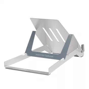 R-Go Tools laptopsteun R-Go Riser Basic, opvouwbare en verstelbare laptop-riser, aluminium, zilver